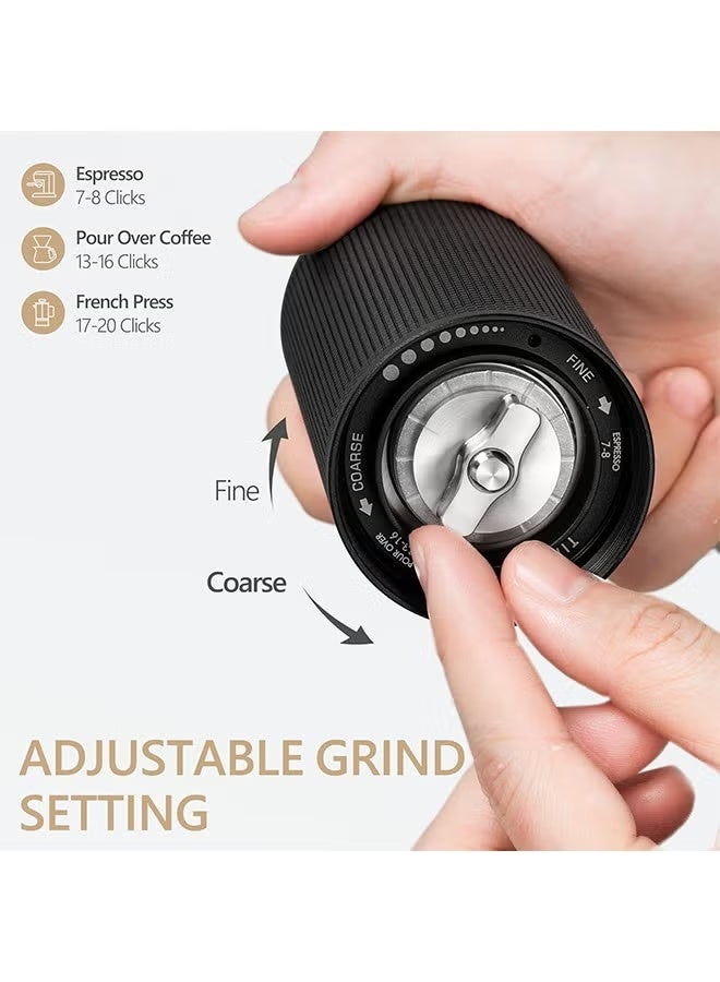 تايم مور مطحنة قهوة يدوية من TIMEMORE Chestnut C3S، مطحنة قهوة يدوية مع إعداد طحن قابل للتعديل، مطحنة قهوة مخروطية من الفولاذ المقاوم للصدأ S2C، لآلات صنع الإسبريسو إلى آلة الضغط الفرنسية - أسود - Image 3